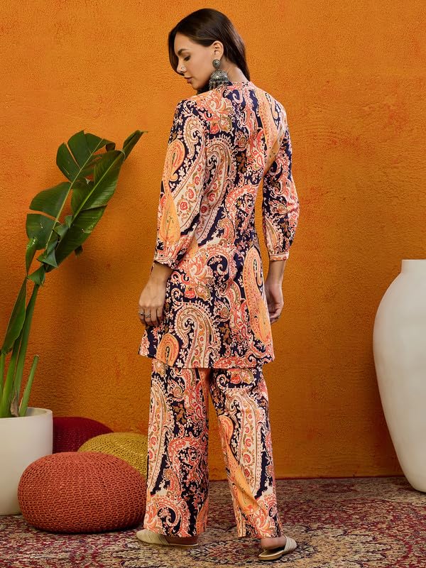 Image of Vaamsi Women's Cotton Blend Floral Printed Straight Co-ord Set (VCORD1031)