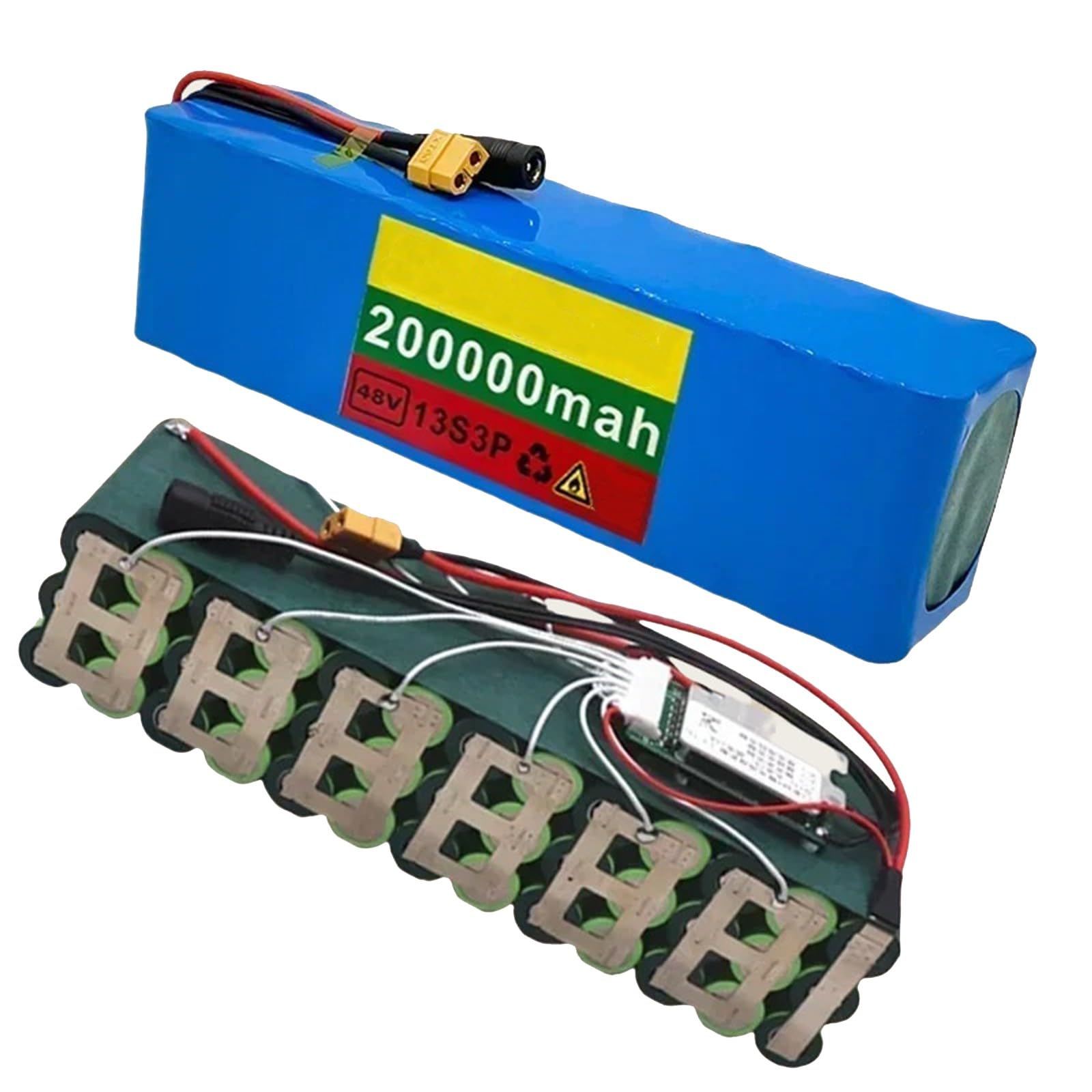 Batterie Vélo électrique Lithium 48V 200Ah – 13S3P Avec Chargeur XT60, étanche Et Longue Durée
