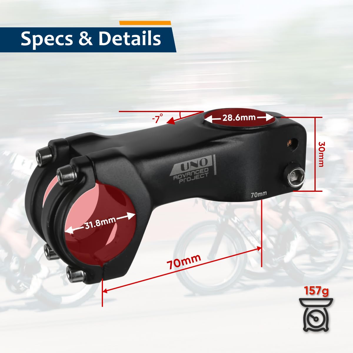 BESNIN Potence de Vélo 31,8mm 7 Degrés 70/90/110/120mm Potence Vélo de Route en Aluminium Usiné CNC pour VTT, Route, Gravel, E-Bike