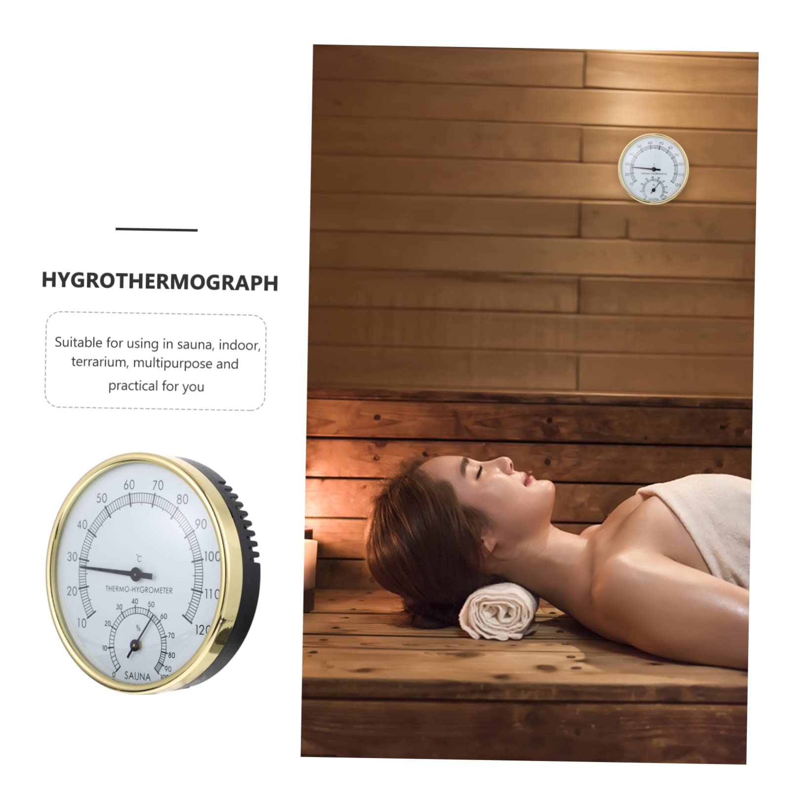 BCOATH 1pc Thermometer Sauna Humidity Measure Reader Dial Humidor Hygrometer Humidor Accessories Accurate Hygrometer Wall Temperature Monitor Multitools Home Abs Multifunction Box