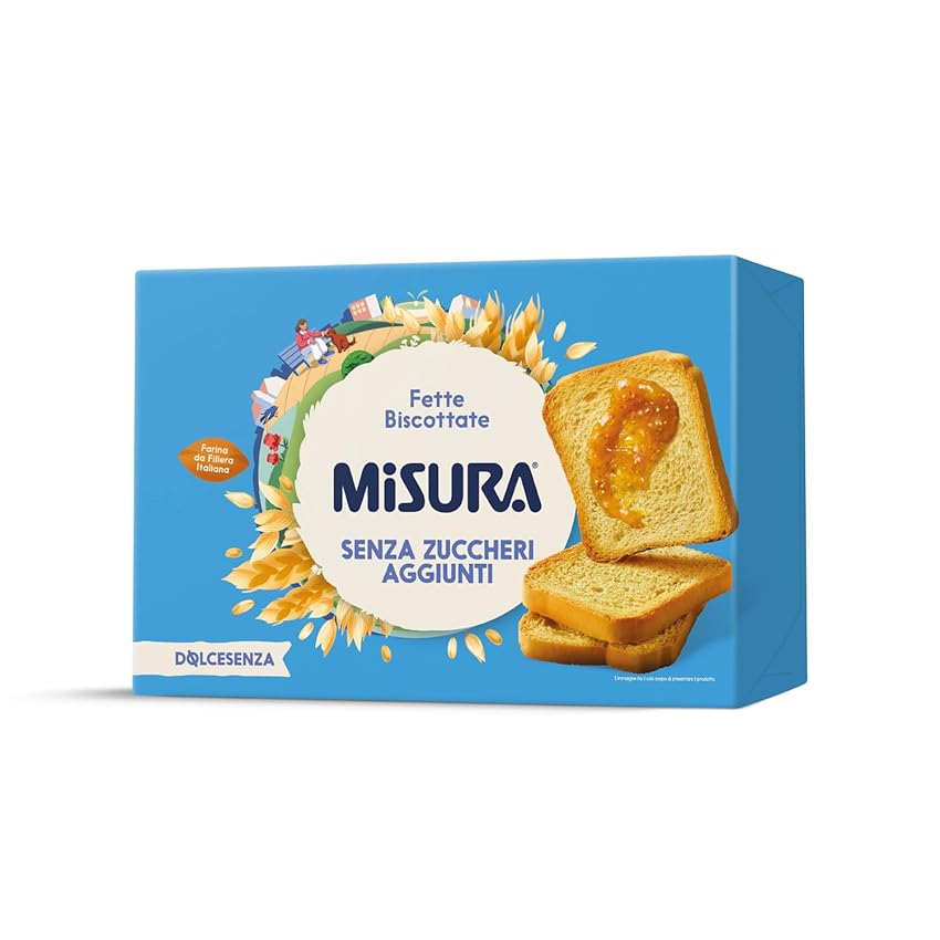 Misura Dolcesenza Fette Biscottate - Senza Zuccheri Aggiunti, Confezione da 320 gr
