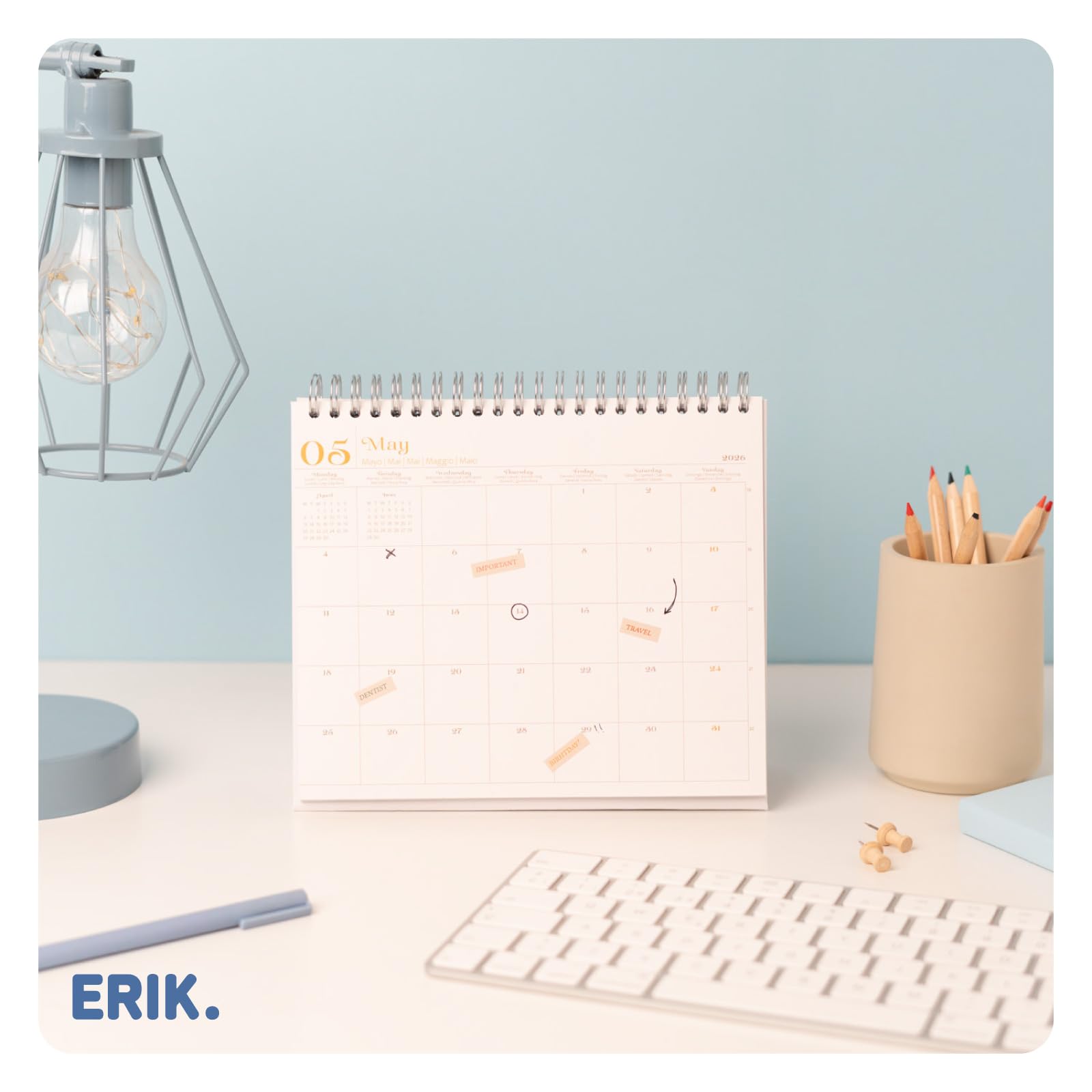 Grupo Erik Desk Calendar 2026 - Art Nouveau Calendar 2026 Month To View | Monthly Desk Planner, Desktop Gifts Under 10 Pounds | Art Gifts For Friends