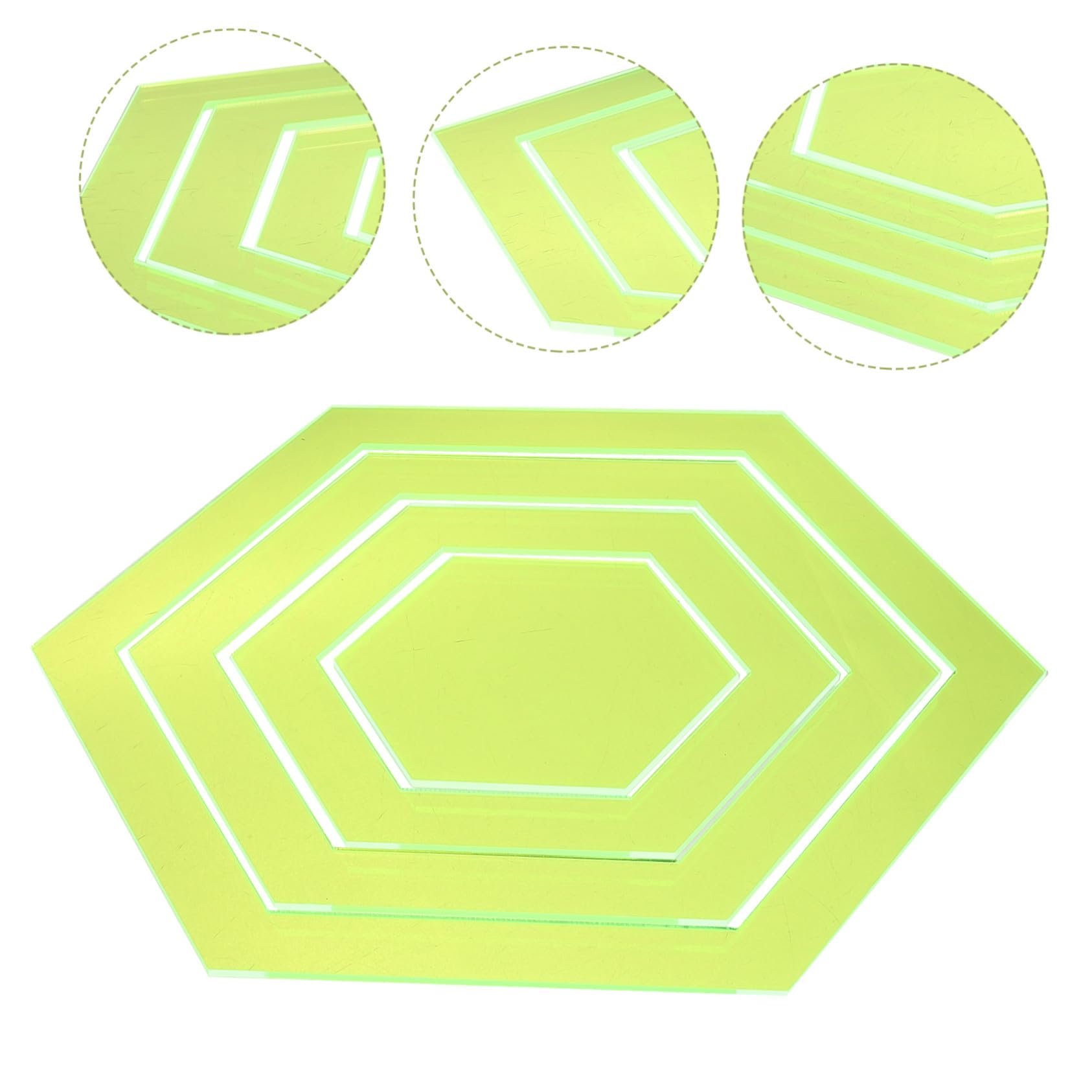 Regla Hexagonal de Acrílico para Patchwork y Bordado DIY 4 Piezas