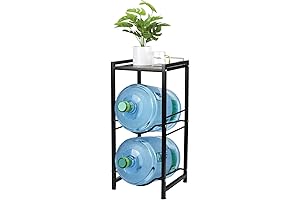 Sturdy 5-Gallon Water Jug Holder with Storage Shelf