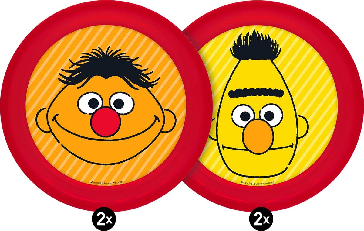 Gedalabels Colourful Sesame Street 2022 Plate Set Of 4 Polypropylene