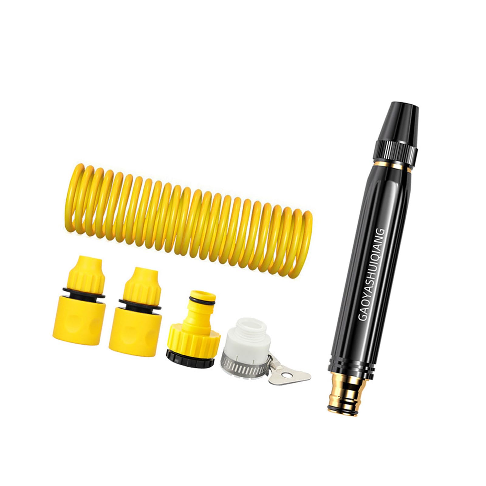 Zbiianxer 15 Meters Spring Tub Portable Ergonomic Handheld Garden Hose Nozzle With Turbos Jetting Stream For Efficient Home Cleaning Garden Hose Nozzle