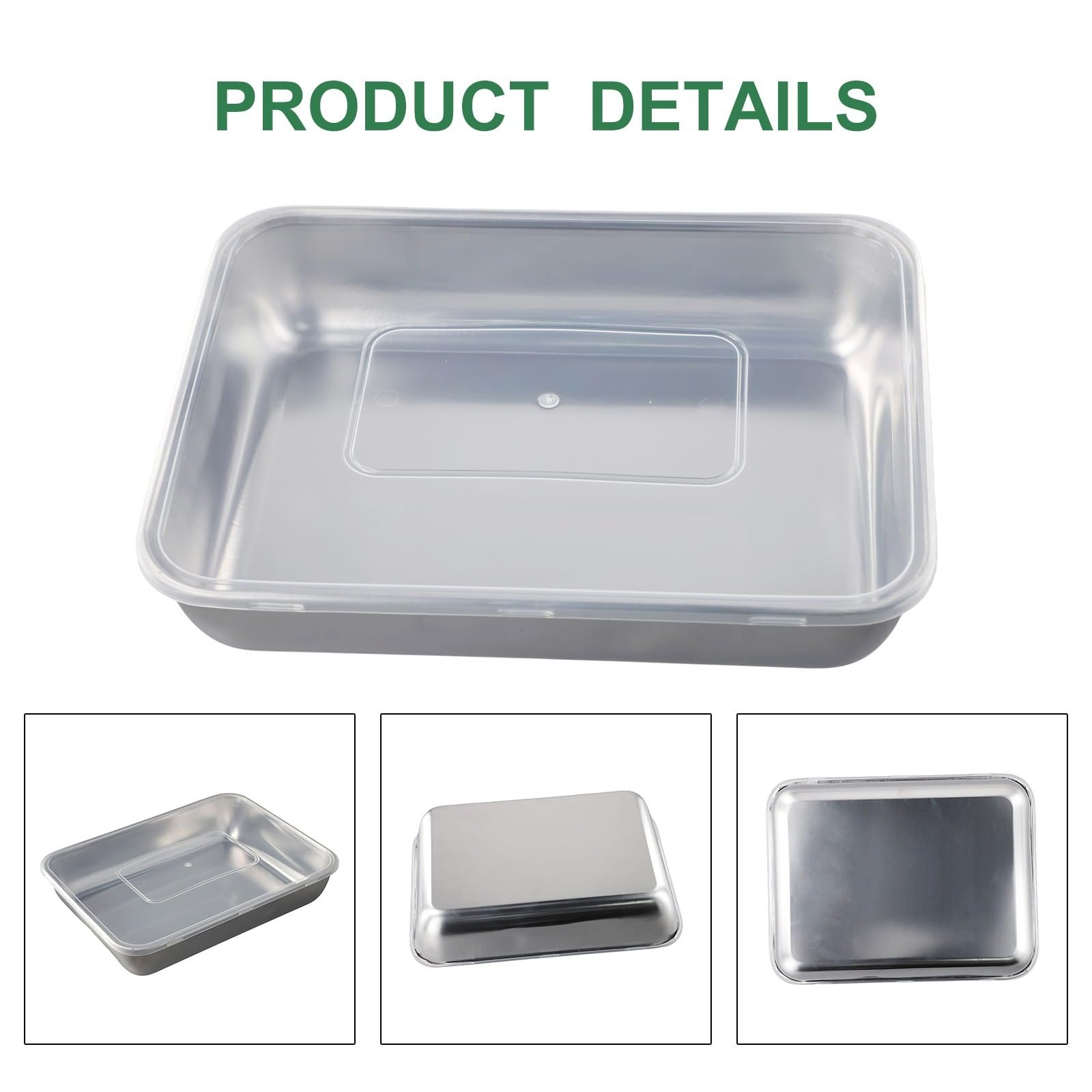 Set 3 Pezzi Per Barbecue In Acciaio Inox | Contenitore, Vassoio E Tagliere 2 In 1 Con Scongelatore In Alluminio | Impilabile - 2