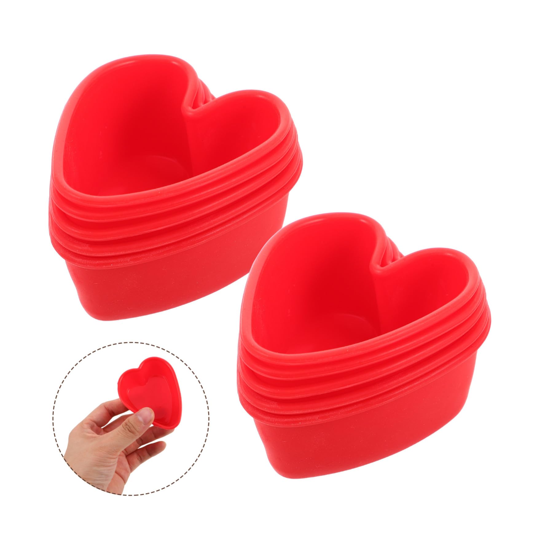 TOYANDONA 50 Pezzi Stampi in Silicone Forma di Cuore Teglie Antiadherentiper Dolci per Budino e Caramelle Facili da Sformare e Compatti per Cucina
