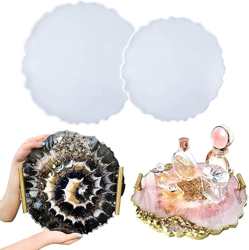 Moldes de bandeja de silicona grandes de 2 tamaños, moldes de silicona redondos XL de 13 pulgadas, moldes de resina epoxi para bandeja grande, arte