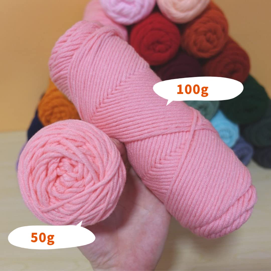 Dzianiny ręcznie robione, Przędza kępkowa o grubości 3 mm, kłębek włóczki wadze 100 g, zestaw włóczek wielokolorowych(28 Colors)