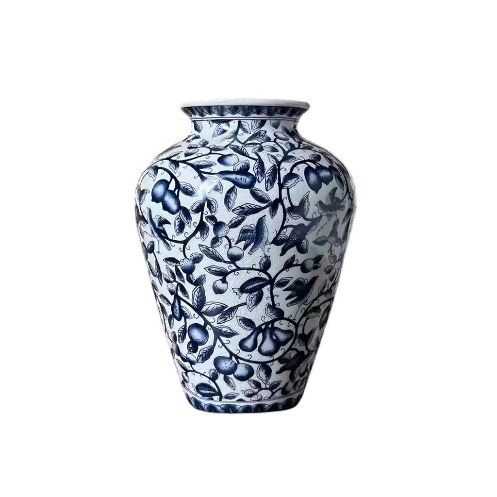 Vase Ceramic Dried Flower Vase Living Room Porcelain Hydroponic Flower Arrangement Device Ornaments Ceramic Vase(A)