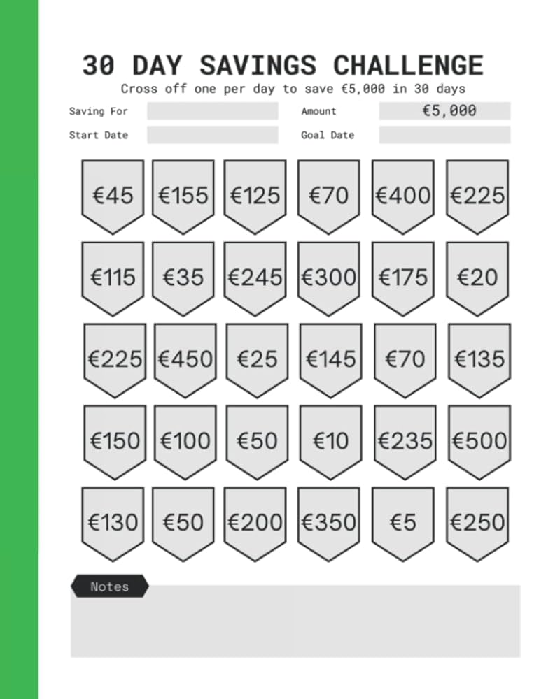 30-day-money-challenge-tracker-5k-savings-challenge-in-a-month-daily-bingo-money-saving-chart-to-help-you-save-5-000-euro-creatives-fortunate-frog-amazon-com-books for 5000 Savings Challenge Printable Free 30 Day Money Challenge Tracker: €5k Savings Challenge In A Month - Daily Bingo Money Saving Chart To Help You Save 5,000 Euro: Creatives, Fortunate Frog: Amazon.com: Books for 5000 Savings Challenge Printable Free