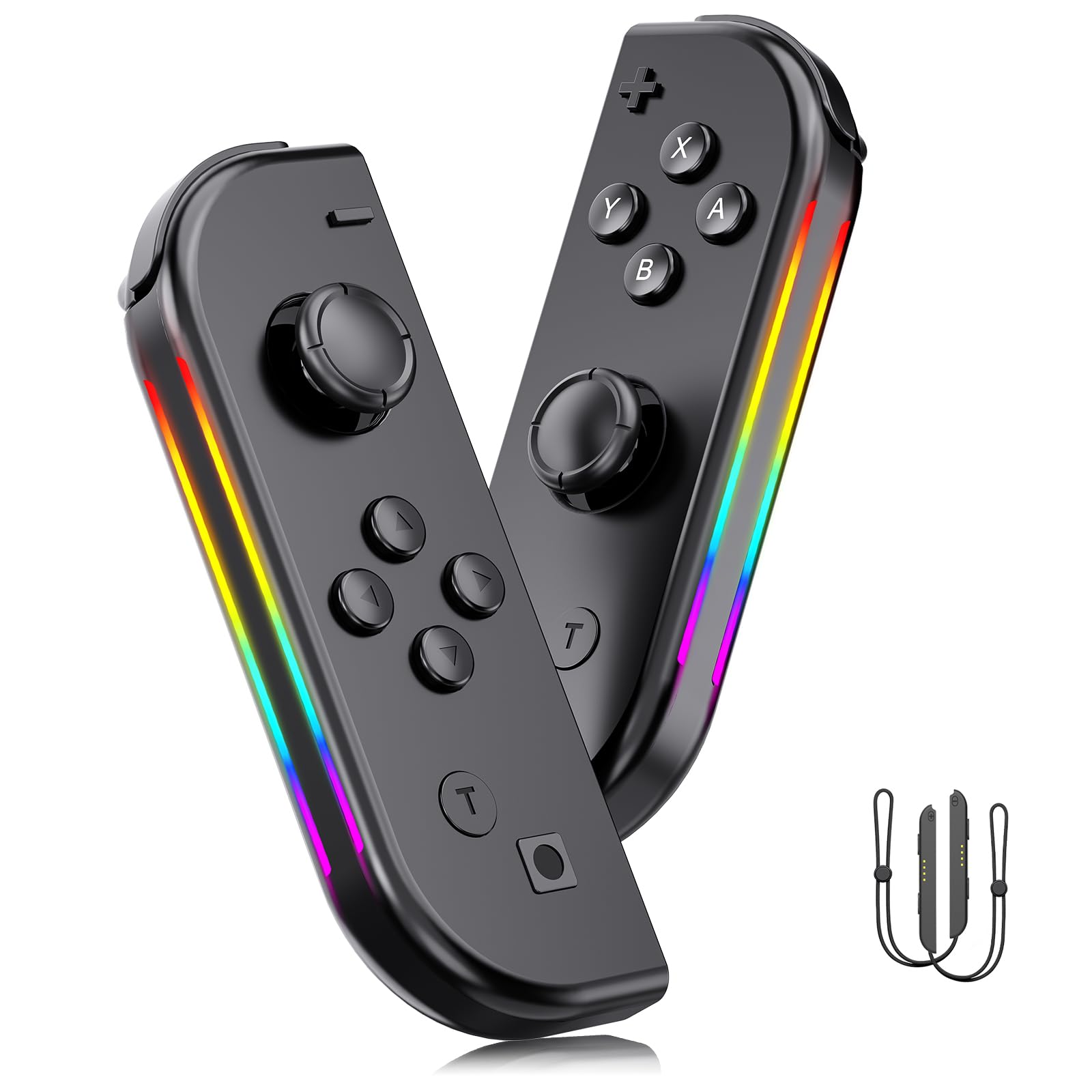 LuckyMoon Controller for Switch, L/R Replacement for Switch/Lite/OLED with Motion Control, 6-Axis, Dual Vibration, Wake-Up Function, RGB
