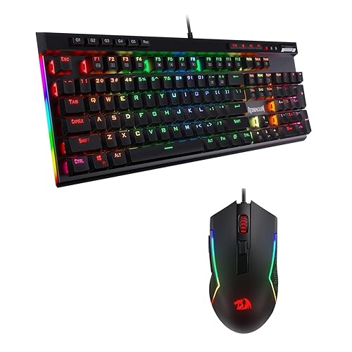 Redragon K580 VATA RGB LED Backlit Mechanical Gaming Keyboard and M616 Gaming Mouse Bundle