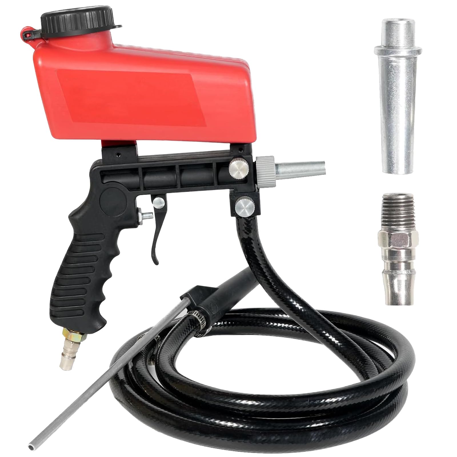 Pistolet Sableuse Pneumatique Portable - Nettoyage Métal, Rouille, Peinture - 600ml, Buse Céramique