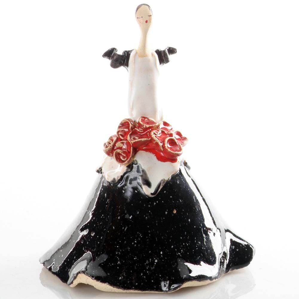 Enigma Supplies Bell | Bella Ballerina | Modern Ceramic Figurine with a clapper | Bell | Hand Made Ornament