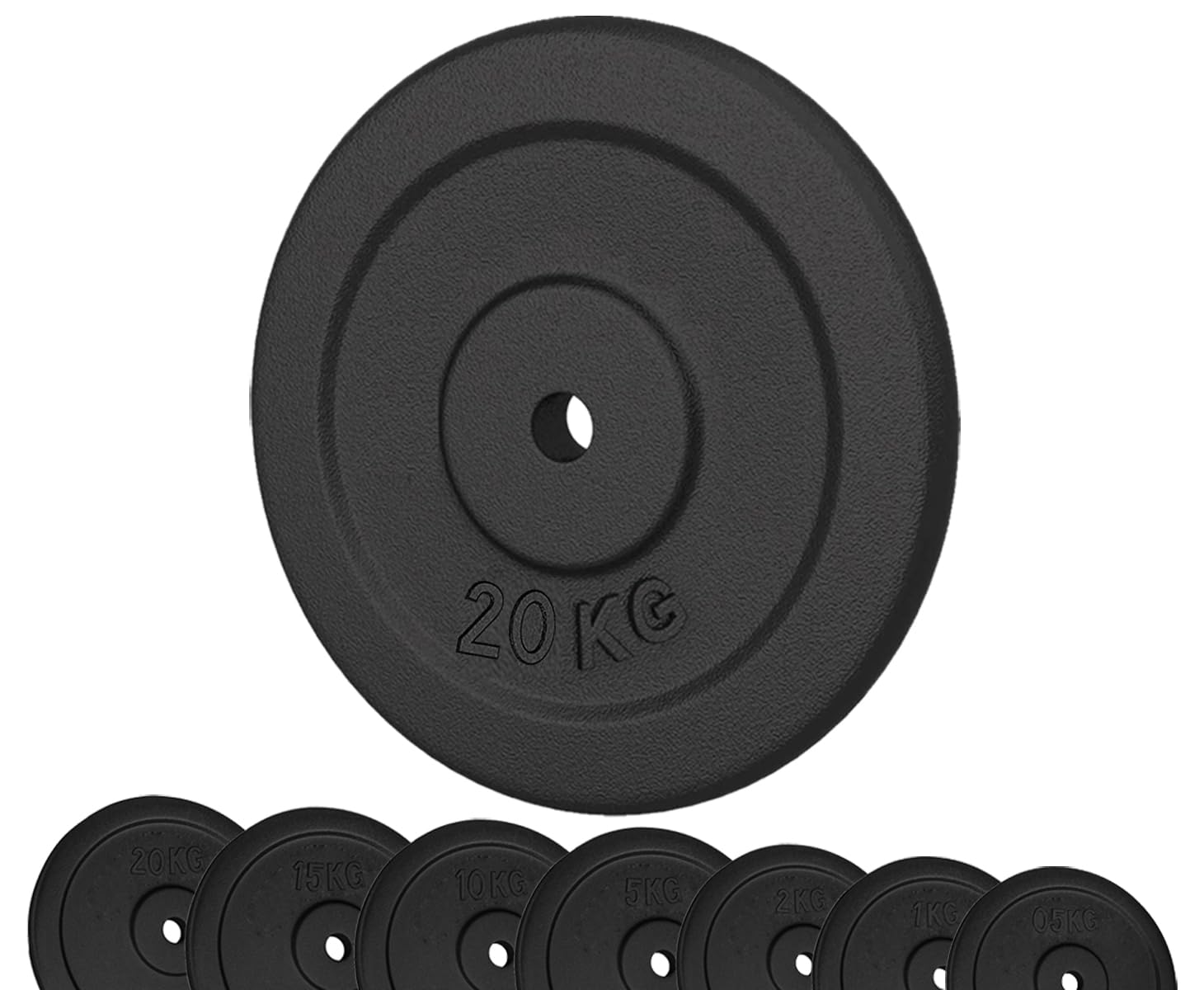 G5 HT SPORT Cast Iron Weight Plates 25mm Hole Diameter Gym Home Gym 0.5kg to 20kg for Dumbbells and Barbells (1 x 20kg)