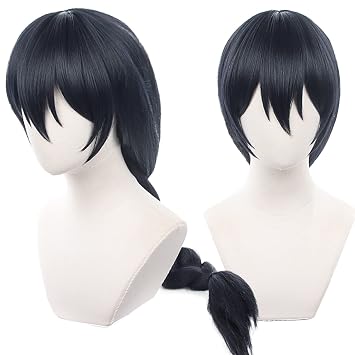 Anime Long Black Wig with Bangs Women Long Braid hair JP Manga Game Anime Cosplay Wig Halloween,Christmas,Party,Nightclub,Stage Show