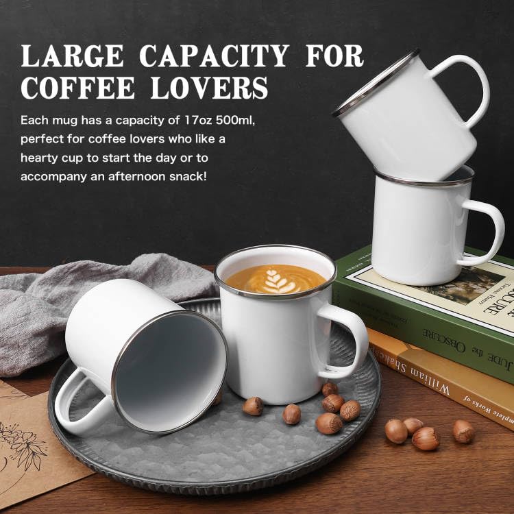 Taza esmaltada sublimación 16oz con borde plata miniatura 4