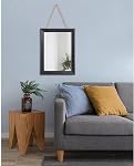 AAZZKANG Black Wall Mirror with Wood Framed Rectangle Decorative Hanging Mirror for Bedroom Bathroom Living Room