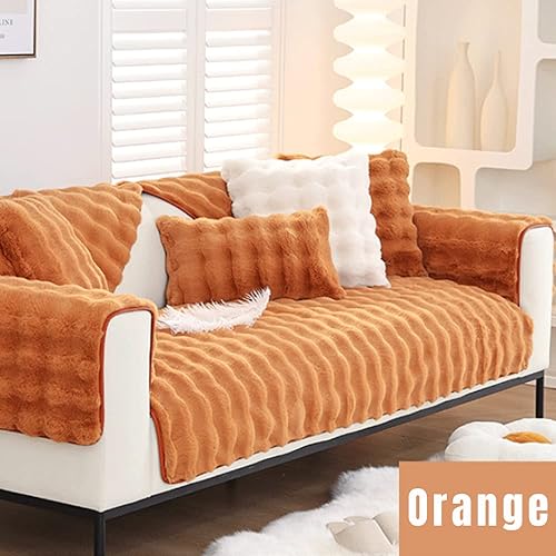 Miniatura 9 de soputry Cojín de sofá de felpa gruesa de conejo, funda antideslizante para sofá 2023, funda de almohada de piel sintética súper suave, fundas de