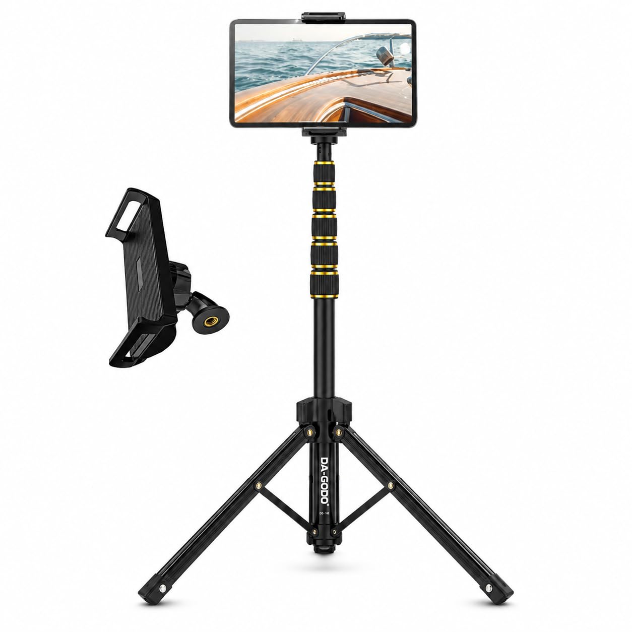 2-in-1 Selfie Stick Tripod with Universal Phone & Tablet Holder, 195cm Extendable Aluminum Tripod Stand, 360° Ball Head, 1/4" Screw for Camera, Mobile, Live Streaming, Vlogging & Photography-image-47