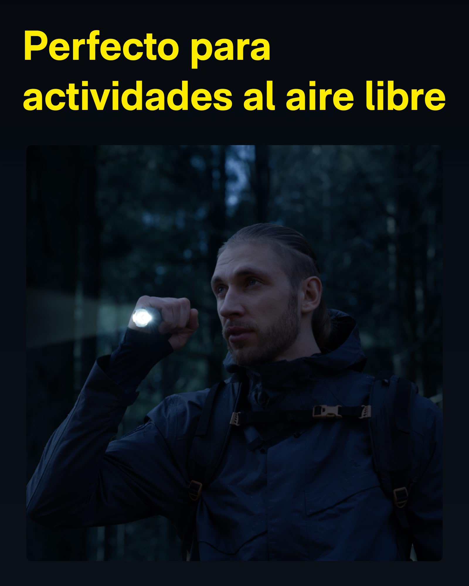 HOTO Linterna Táctica, Linterna Led Recargable de 2300 Lúmenes Altos | Haz Largo de 300 Metros, IP68 Impermeable, Linterna Recargable con Modo Táctico para Supervivencia, Emergencias