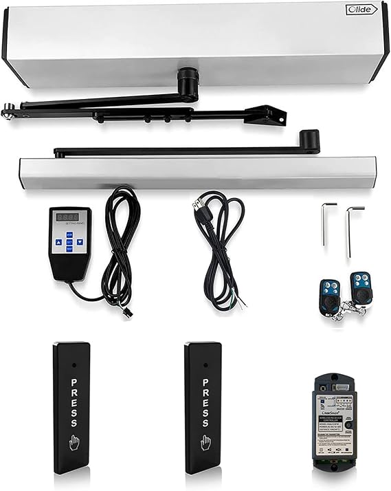 Olideauto Smart WiFi APP Control Automatic Door Opener,WiFi Built in Receiver Olide-510FW,Compatible for Alexa,Google Assistant Voice Control Auto Door with Wireless Push Panels