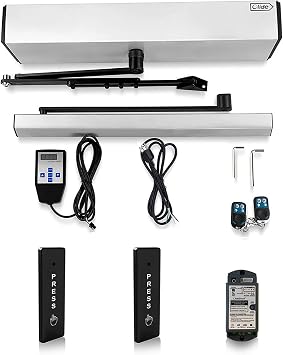 Olideauto Smart WiFi APP Control Automatic Door Opener,WiFi Built in Receiver Olide-510FW,Compatible for Alexa,Google Assistant Voice Control Auto Door with Wireless Push Panels