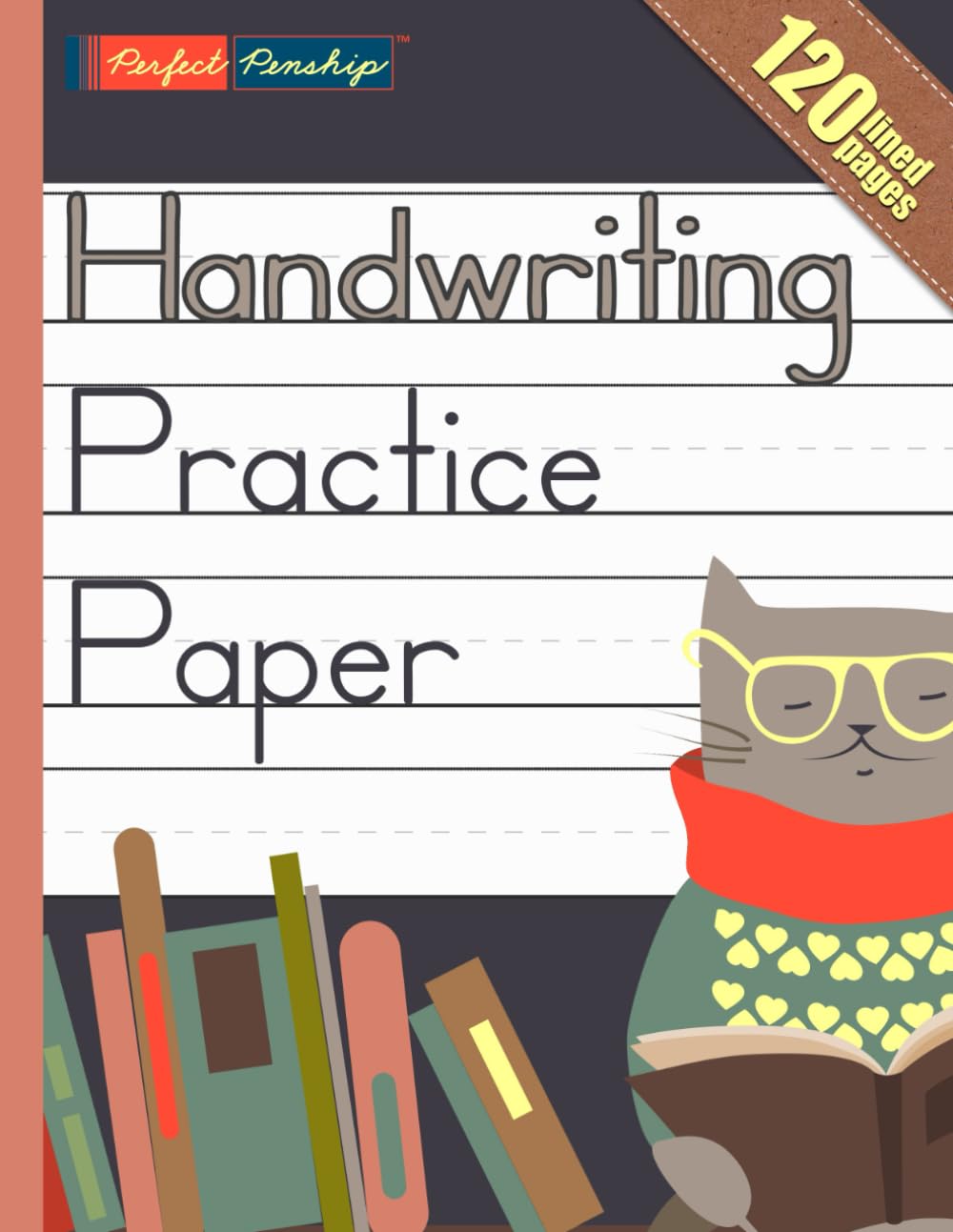 Handwriting Practice Paper: 120 blank writing pages with wide lines and dotted centre (Whiskers & Writing: Nurturing Penmanship Magic for Kids)
