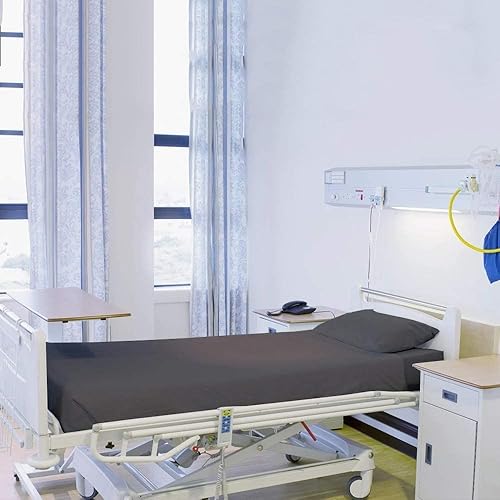 Miniatura 2 de Sábanas bajeras de hospital, ultra suaves, 100% algodón, juego de 2 sábanas bajeras para cama de hospital (paquete de 2, 36 x 84 x 14 pulgadas),
