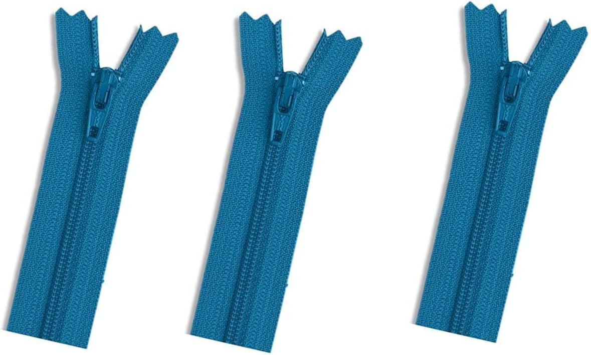 Skirt & Dress Nylon Coil Lightweight YKK Closed Bottom Zippers for Sewing Craft & Apparel - Choose Your Length - Color: Peacock #046 - Made in The United States (3 Zippers Per Pack) (9" Inches)