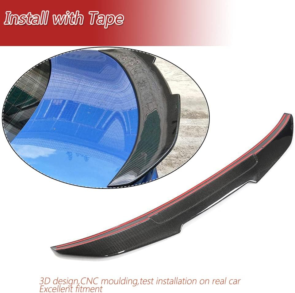 Carbon Fiber Rear Trunk Spoiler Fit for BMW 2 Series F22 F87 M2 2014-2020 Lightweight high Strength car Trunk Wing Spoiler Helps Enhance high Speed Stability Reduce Wind Resistance Precise CNC Molded