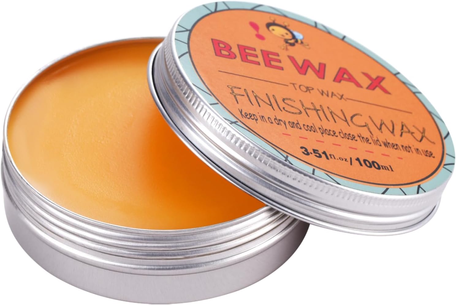Beeswax Polish for Leather Wood & Furniture- Multipurpose Conditioner Natural Finishing Wax Balm for All Types & Colors Leather, Wood, Tile, Stone Polish Clean Care& Restore- 3.51Fl.OZ/ 100ML
