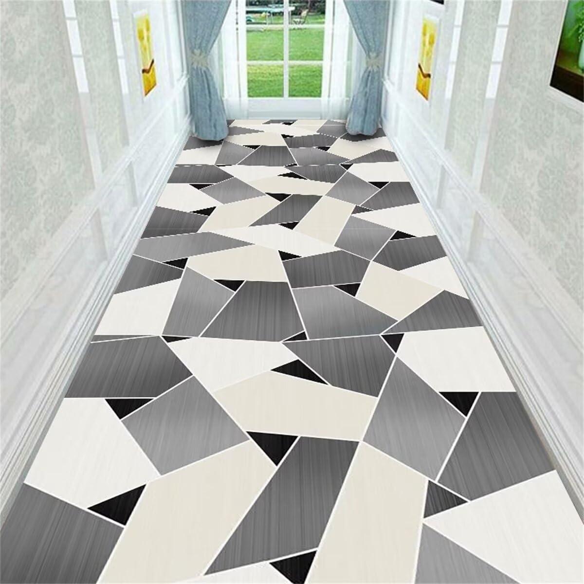 Tapis d'entrée intérieur gris grand format 200x300 pour Noel