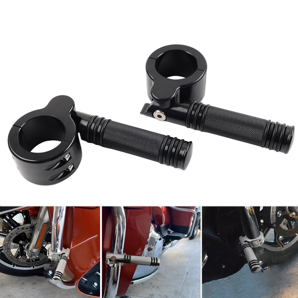 Fußrastenklemme Highway Fußrasten 1-1/2" 38MM Motorsturzbügel 1 Paar Für Aluminium Schwarz