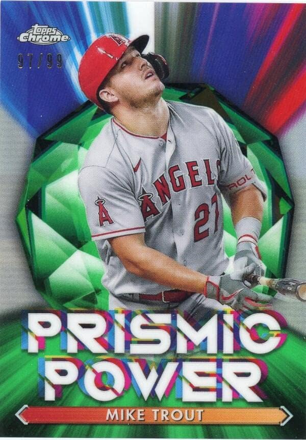 2021 Topps Chrome Prismic Power Refractor #PP-2 Mike Trout Los Angeles Angels MLB Baseball Card NM-MT