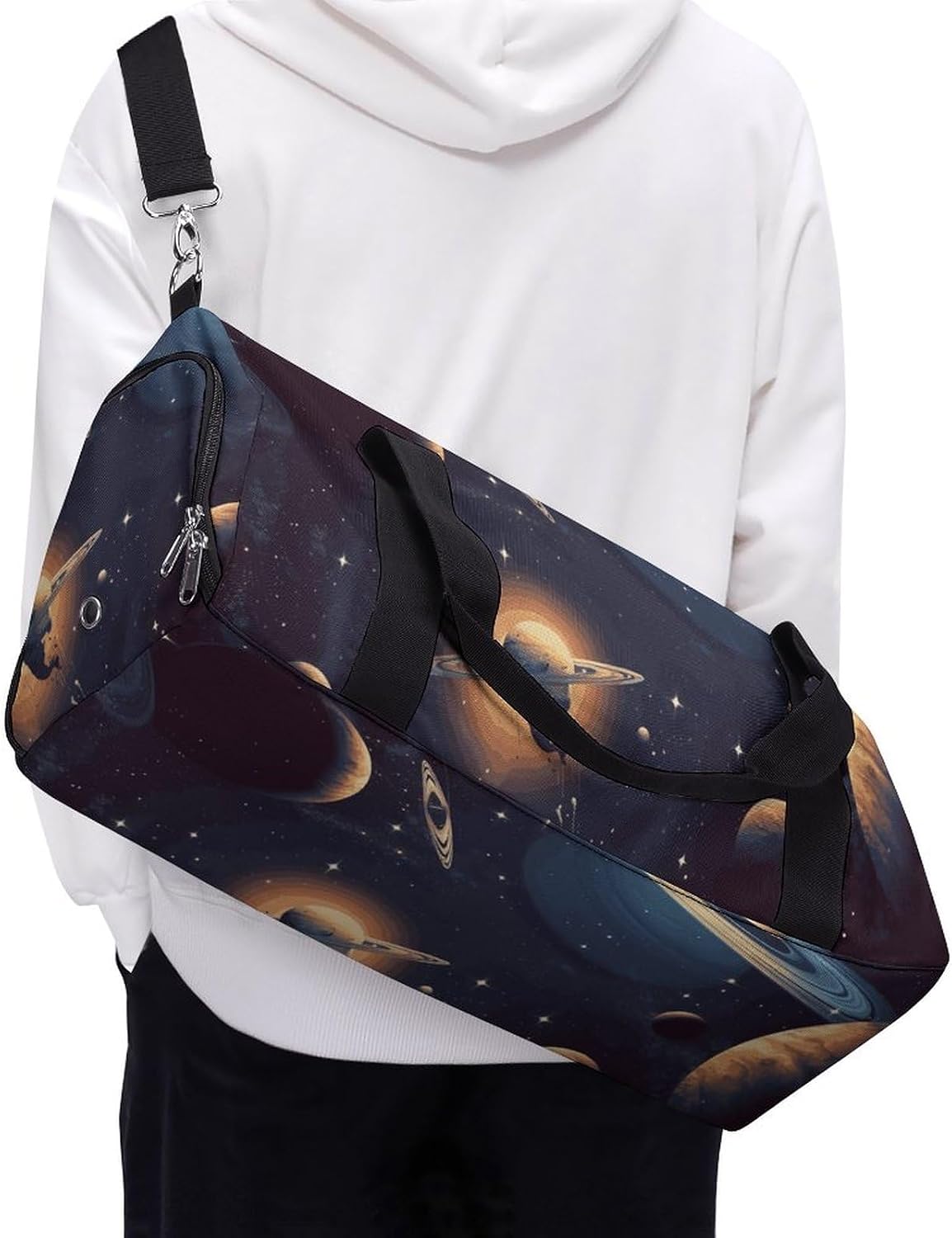 Gym Bag for Men Travel Duffle Bag Outer Space Tote Bag Weekender Duffel Bag Weekender Bag for Sports