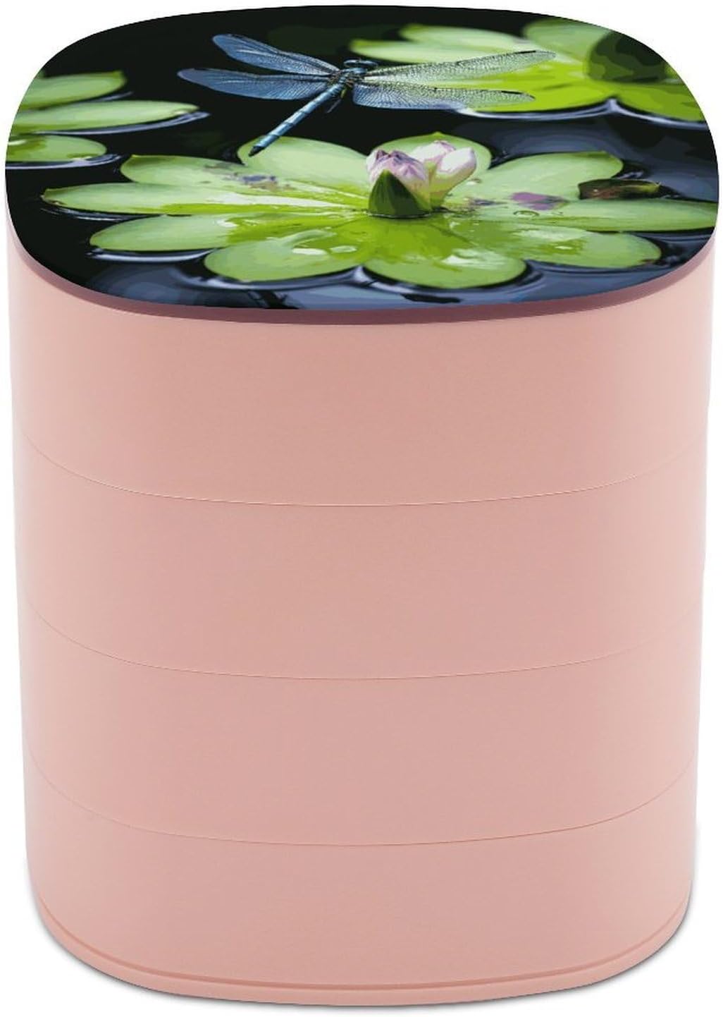 Dragonfly Flies Over 4-Layers 360°Rotating Jewelry Box