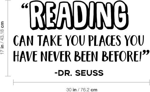 Miniatura 3 de Vinilo adhesivo para pared  Reading Can Take You Places You Have Never Been Before  Dr. Seuss  18.5 x 29.9in  Moderno inspirador lindo adhesivo para