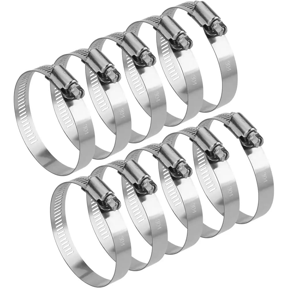 Schlauchschelle, verstellbar, 6–70 mm, Rohrclip, festes Werkzeug, Edelstahl 304, für Kraftstoffleitungen, Autos, mechanische Anwendungen, Garteninstallationen, 20 Stück (19,29 mm)