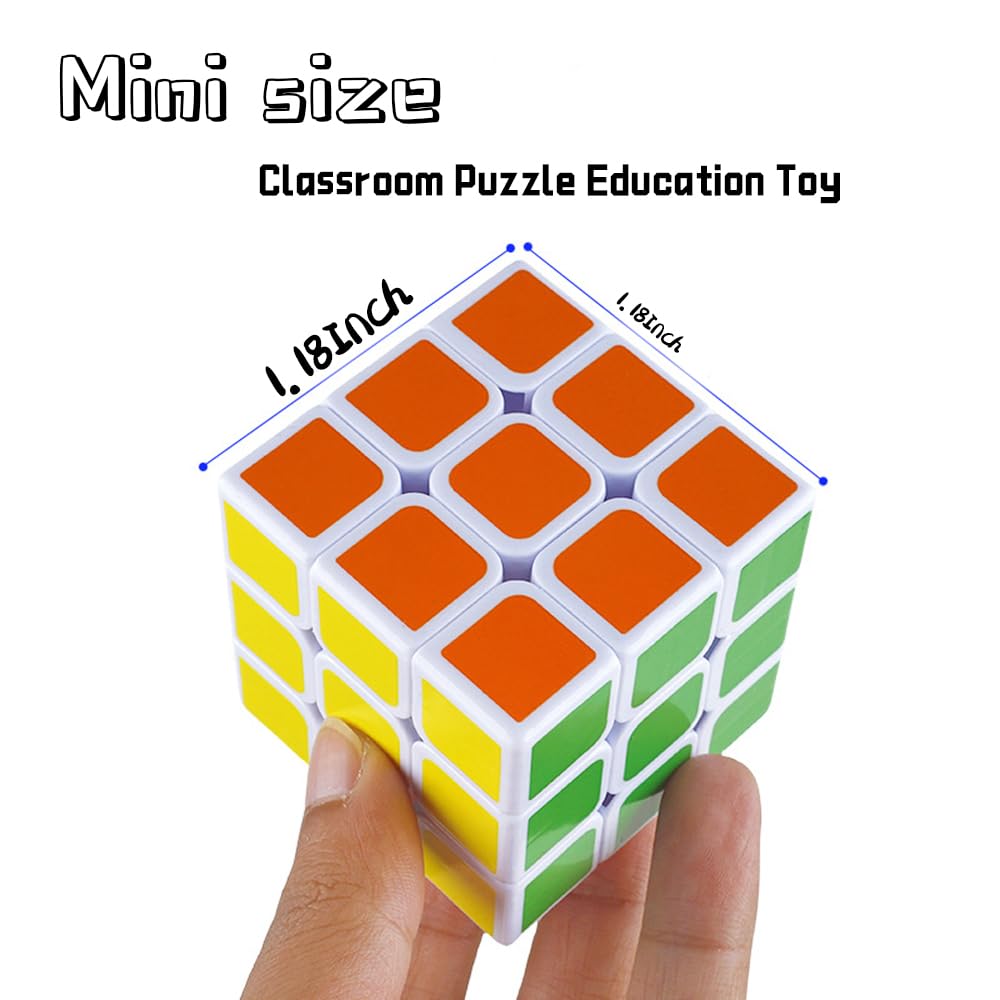 24 Pack Mini Cube Puzzle Party Favors for Kids, 1.18in 3x3 Magic Cube School Rewards & Classroom Prize for Students, Birthday Party Favors Easter Christmas Stocking Stuffers Gifts for Kids