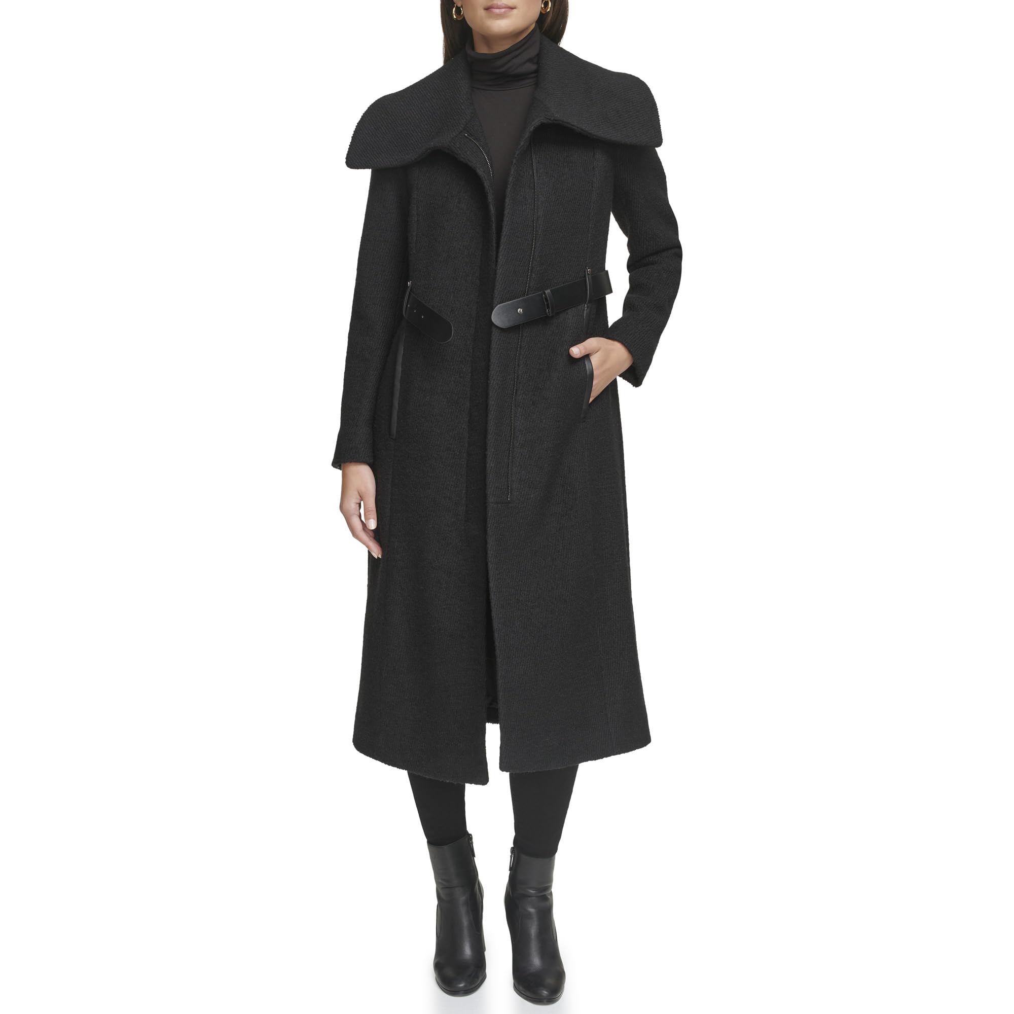 Kenneth Cole New York Women's Textured Twill Wool Blend Coat