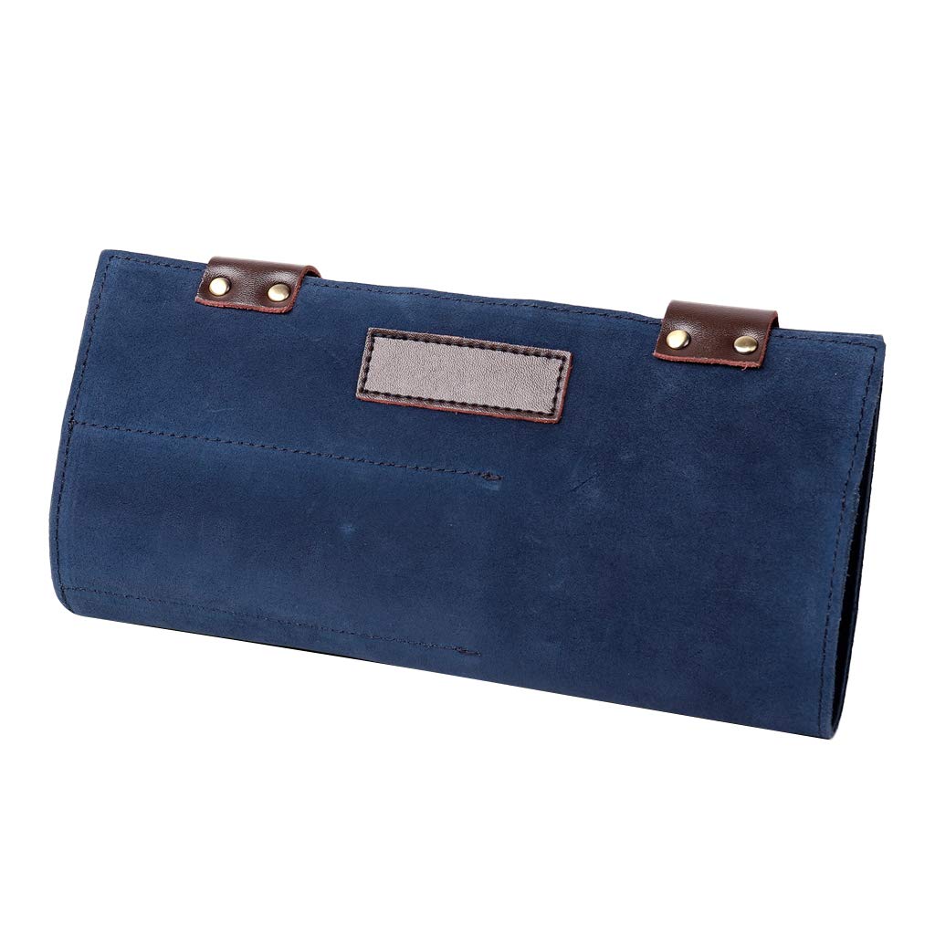 La Borsa Di Forbici Del Salone Del Cuoio Dell'unità Di Elaborazione Rotola In Su Gli Strumenti Dei Capelli Del Sacchetto Per I Parrucchieri Del - Blu scuro, 24 x 12 cm