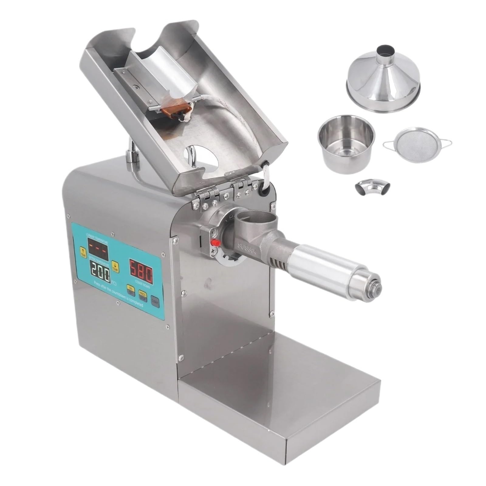 HCZKIUJY Small Household Automatic Oil Extractor Digital Temperature Control Strong PowerHigh Extraction Beans Machine Intelligent Temperature Control