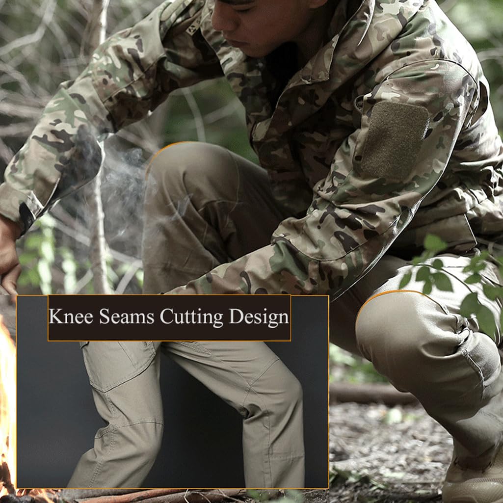Taktische Hose für Herren, elastische Kampfhose mit mehreren Taschen zum Wandern und Jagen, gerades Bein-Design, langlebige und vielseitige Outdoor-Ausrüstung