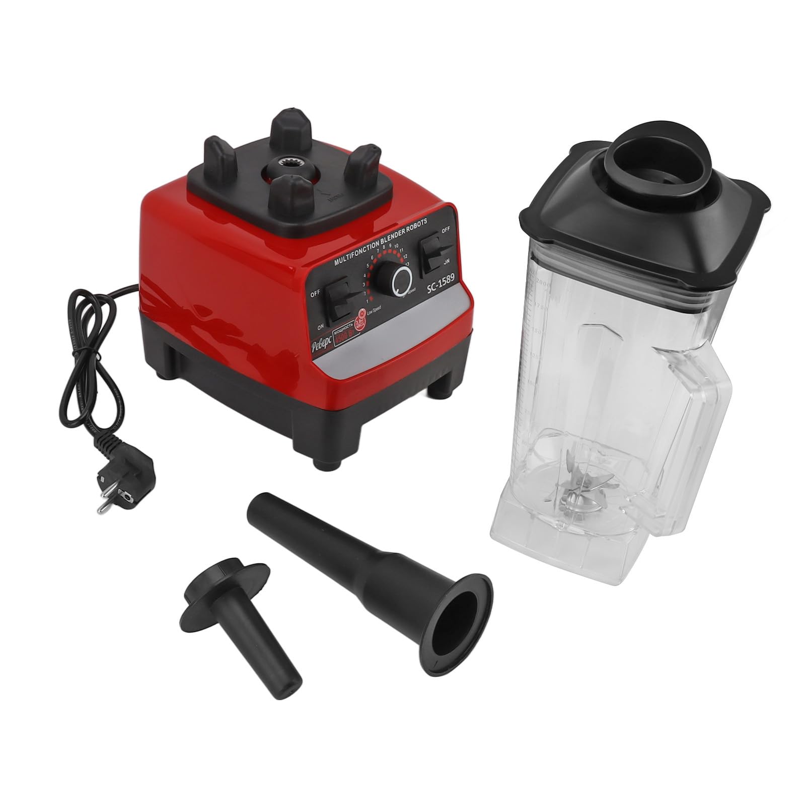 Licuadora de Alta Potencia de 4500 W, Gran Capacidad de 2 L, 15 Velocidades, 6 Cuchillas de Acero Inoxidable Procesador de Alimentos Multifunción con (Enchufe europeo 220V)