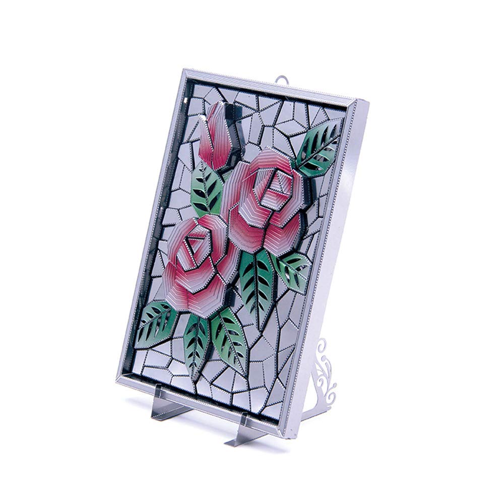 Microworld 3D Metal Nano Puzzle Rose Photo Flame Building Assemble Model Kits Z002 DIY 3D Laser Cut Jigsaw Toy