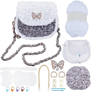 FREEBLOSS DIY Plastic Canvas Bag Kit Mesh Plastic Canvas Sheets for Bag Making Crafting Handbag Accessories for Embroidery