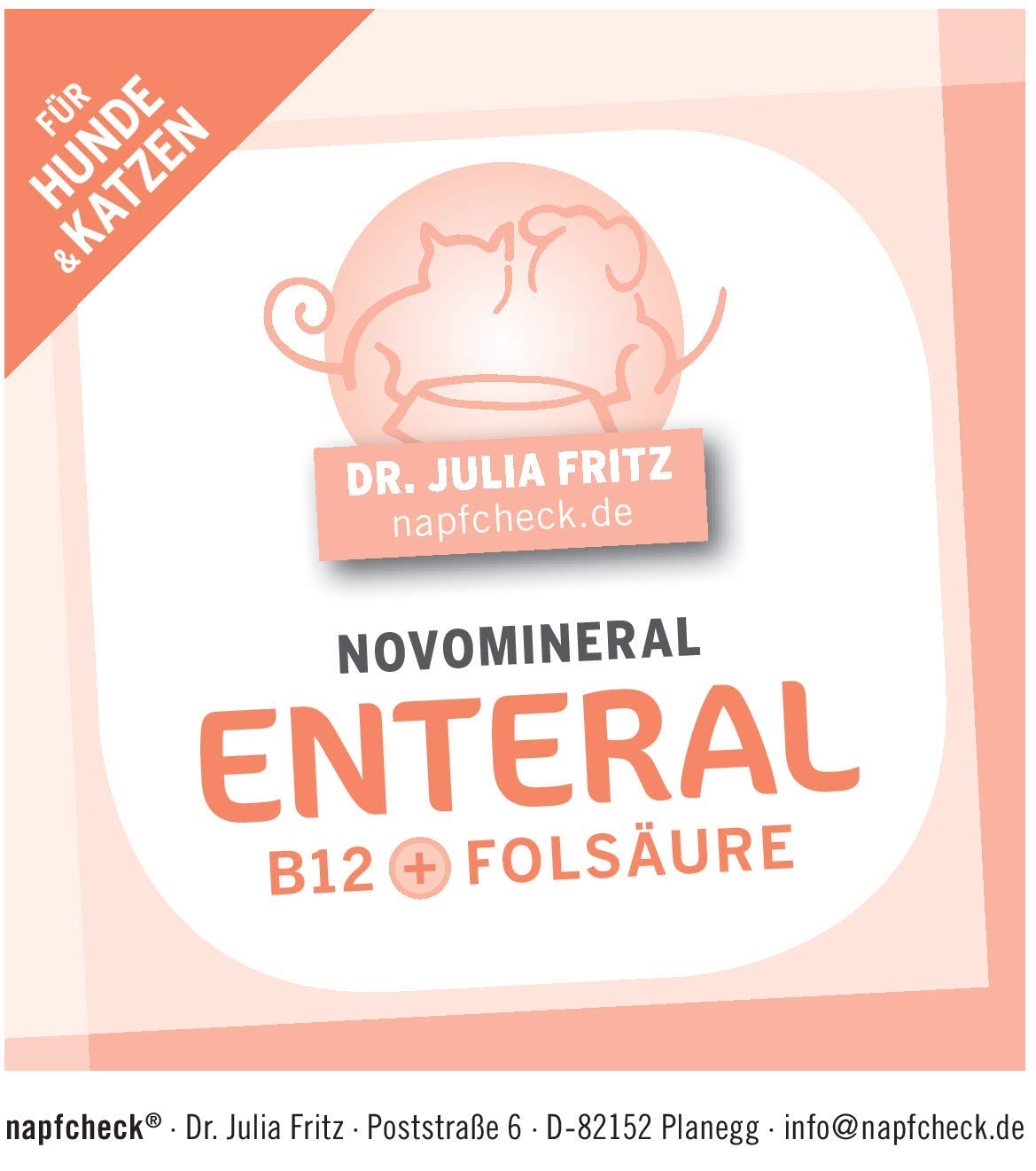 napfcheck Novomineral Enteral - Vitamin B12 und Folsäure für Hunde und Katzen - 150 g